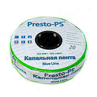 Крапельна стрічка Presto-PS щілинна Blue Line отвори через 20 см, витрата води 2,4 л/год, довжина 500 м