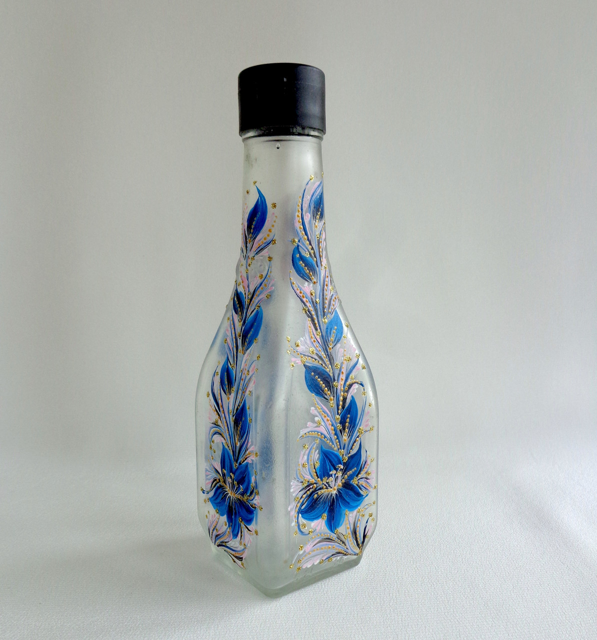 Декоративна пляшка з ручним розписом "Квітуче дерево"