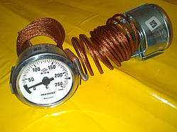 Термометр металевий 250 ° C градусів Ø-60 мм. з капіляром 2-метра PAKKENS виробництво Туреччина