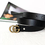 Жіночий стильний шкіряний ремінь (5001) gold, фото 2