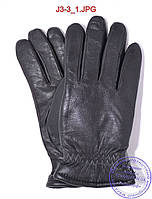 Подростковые кожаные перчатки с махровой подкладкой - №J3-3