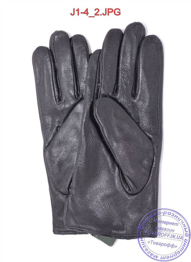 Оптом подростковые кожаные перчатки с плюшевой подкладкой  - №J1-4, фото 2