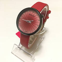 Жіночий наручний годинник Bolun на червоному ремінці