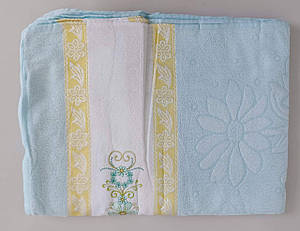 Махрове простирадло «Papatya» в кольорах (Туреччина) Полуторний блакитний колір