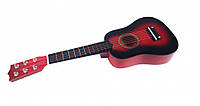 Игрушечная детская гитара с медиатором Metr+ M 1370Red деревянная (Красный)