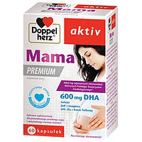 Doppelherz Aktiv Mama Premium, Пренатальные витамины с DHA EPA, фолиевой кислотой, витаминами, 60 капс