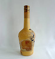Декоративная золотая интерьерная бутылка ручной работы в технике декупаж "Олива Борисфена"