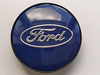 Колпачки заглушки в литые диски Ford 60/56/10 мм. Синие
