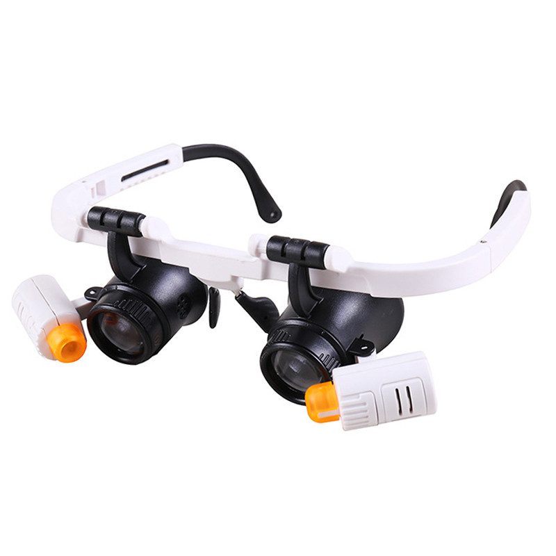 Бінокулярні окуляри-лупи No9892RD 6X-10X-25X (6 лінз) з Led-підсвіткою, фото 1