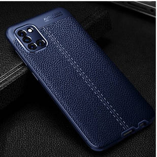 Чохол для Samsung Galaxy A31 A315F синій силіконовий текстура шкіри (сасунг а31)