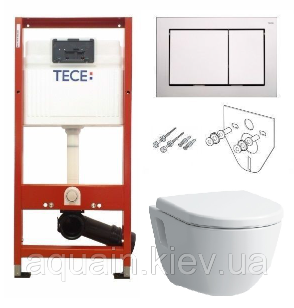 Інсталяція TECE з підвісним унітазом без обідка квадр. V&B Omnia Architectura DirectFlush + кришка Softclose