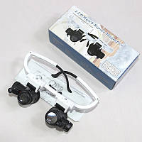 Бінокулярні окуляри-лупи Magnifier No9892H-1 з Led-підсвіткою 2 лінзи 8-23х