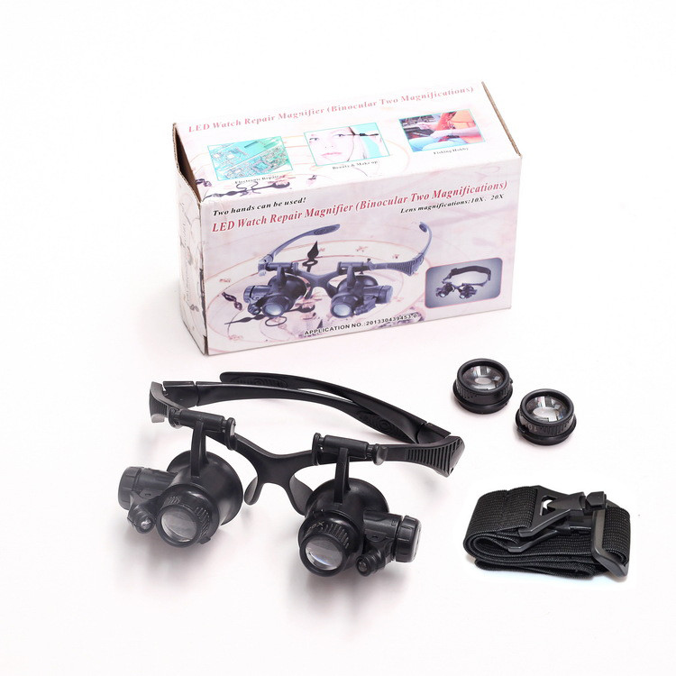 Бінокулярні окуляри-лупи 9892G1 10X 20X з Led-підсвіткою