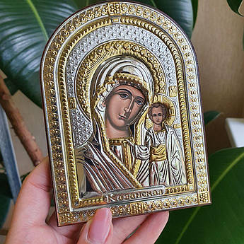 Ікона в сріблі Казанська Богоматір открытй лик