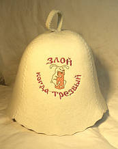 Шапка для лазні з вишивкою "Злий коли "Шквітіння" ШБ13