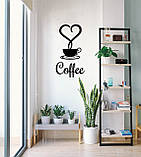 Декоративна дерев'яна картина абстрактна модульна полігональна Панно "Cup Coffee Heard / Чашка кави з серцем", фото 6