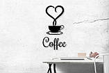 Декоративна дерев'яна картина абстрактна модульна полігональна Панно "Cup Coffee Heard / Чашка кави з серцем", фото 8