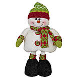 Новорічна декорація - сніговик на висувних ніжках, 0,5 м, білий, метал, поліестер (000982-2), фото 2