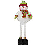 Новорічна декорація - сніговик на висувних ніжках, 0,5 м, білий, метал, поліестер (000982-2), фото 3