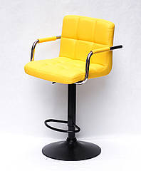 Барне крісло Arno Arm BAR BK-Base жовтий екокожа з підніжкою і підлокітниками, з регулюванням висоти