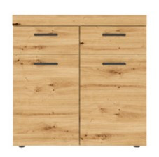 Дводверний Комод 2д2ш з висувними ящиками 90см Фокус Сокме (дуб Артисан), фото 1