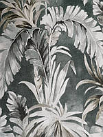 Обои флизелиновые эко Decoprint Essentials EE22531 листья пальмы банана папоротник зеленые белые серые