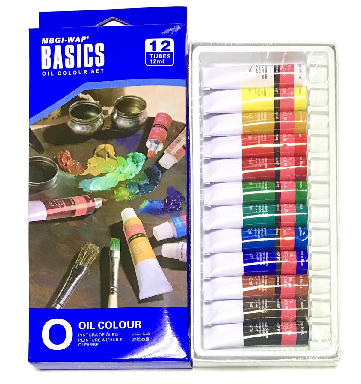Фарба олійна 12 кольорів "Basics" № EO-1212C (12мл./в тубі)
