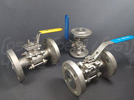 Крани кульові нержавіючі фланцеві трискладові