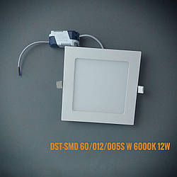 Світлодіодна панель квадрат врізний DST-SMD60/012/005S W 6000K 12W