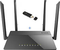 Комплект WiFi роутер D-Link AC1200 + модем ZTE LTE CAT.4