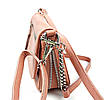 Шкіряна жіноча сумка Mariposa Маленька 22 х 17 х 8 см Рожева, фото 8