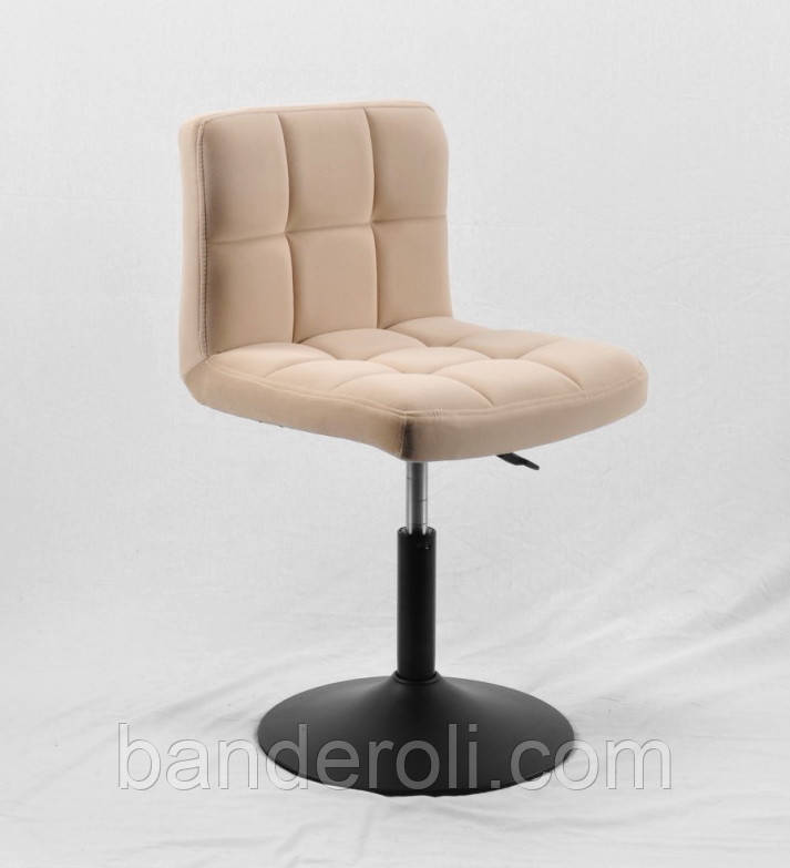 Крісло Arno BK - Base бежевий В-1005 велюр (оксамит), на чорній опорі, фото 1