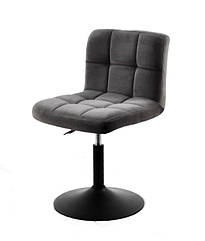 Крісло Arno BK - Base сірий В-1004 велюр (оксамит), на чорній опорі