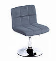 Крісло Arno BK - Base сірий В-1004 велюр (оксамит), на хромованою опорі, фото 5