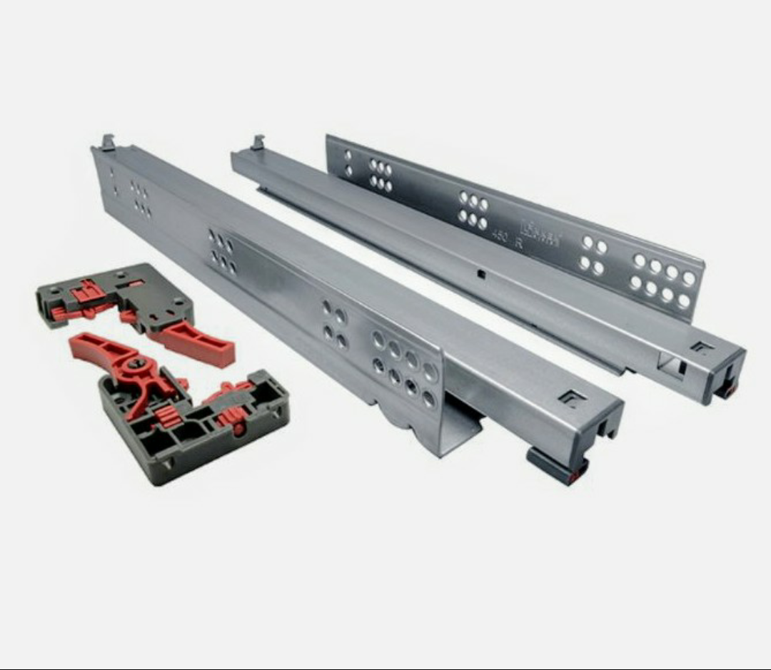 L500 Напрямні повного руху ПРИХОВАНОГО МОНТАЖУ Linken System (16-19мм) з доводчиком, фото 1