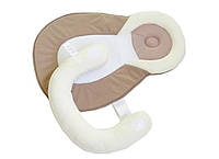 Подушка для новорожденных Baby Sleep Positioner Белый/Коричневый (0673)