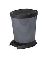 Відро з педаллю пластикове 18 л сіре "Алеана"