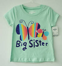 Футболка для девочки (рост 88-98 см) "Бабочки" (мятная) OshKosh / футболка дівчинці ріст 88-98 см