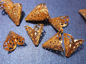 Обниматель для намистин "Олівець" золото 17 мм 50 шт