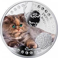 Срібна монета "Персидський кіт" серія Кращі друзі людини - кішки