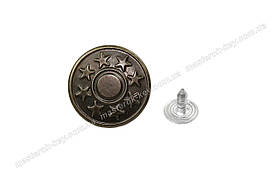 Джинсовий ґудзик Зірки 20 мм колір антик Туреччина (100 шт.)