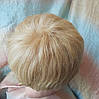 Перука з натурального волосся стрижка коротка пшеничний блонд 3771HH-24BТ613, фото 7
