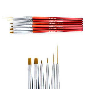 Набір пензлів 6шт. 150мм. Mileo червоні