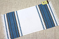 Рушник тканый под хлеб с синей вышивкой (0,70 м. * 0,35 м.)