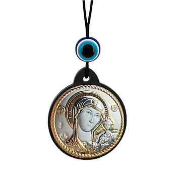 Брелок ікона Казанська55атер зі срібною з позолотою