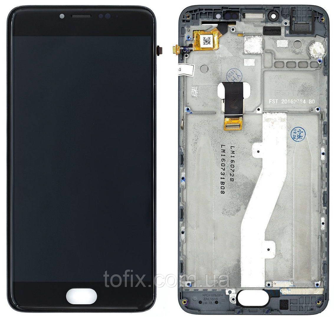 Дисплей для Meizu M3 Note (L681H), 30 pin, модуль в зборі (екран і сенсор), з рамкою, оригінал Чорний