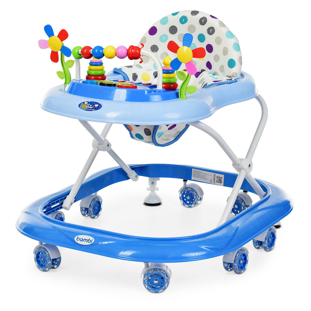 Ходунки дитячі Bambi M 3619 (музика, ігрова панель, силіконові колеса, регулювання по висоті)