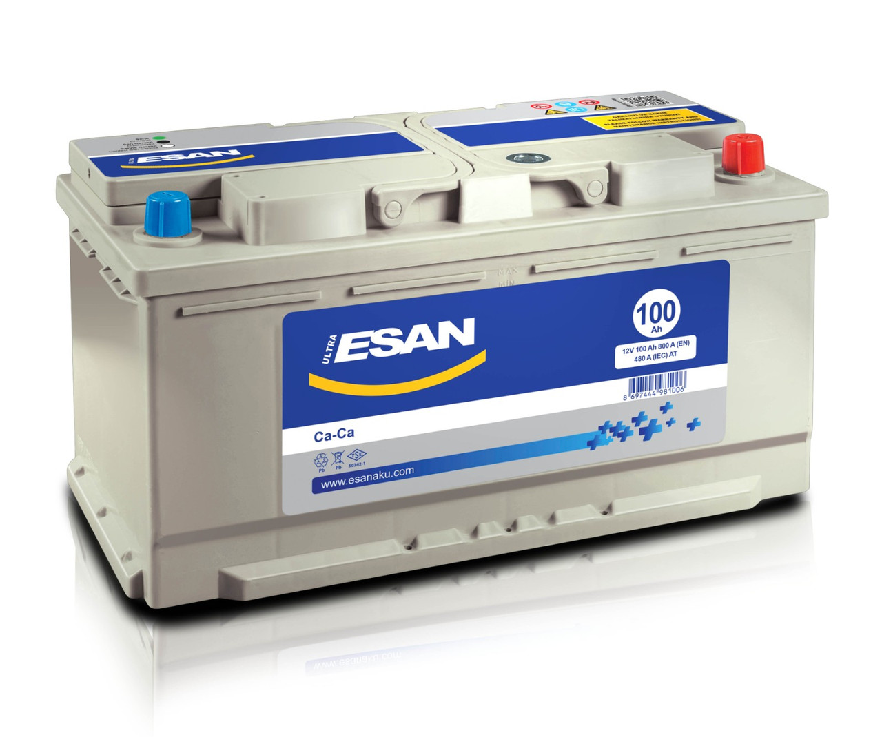 Акумулятор Esan 100Ah/860A R+ (6CT- 100Aз 860A R MF) Автомобільний (Есан) АКБ Туреччина НДС, фото 1