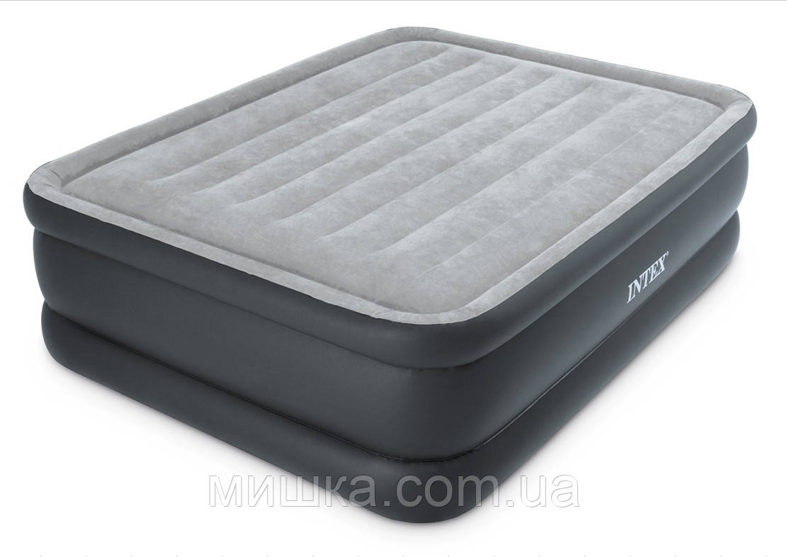 Велюрове ліжко-матрац INTEX 64140-7Т з вбудованим ел. насосом, 152*203*51 см