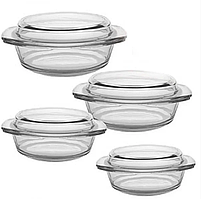 Набір скляних термокастрюль Stenson MS-0081 (SH010968)